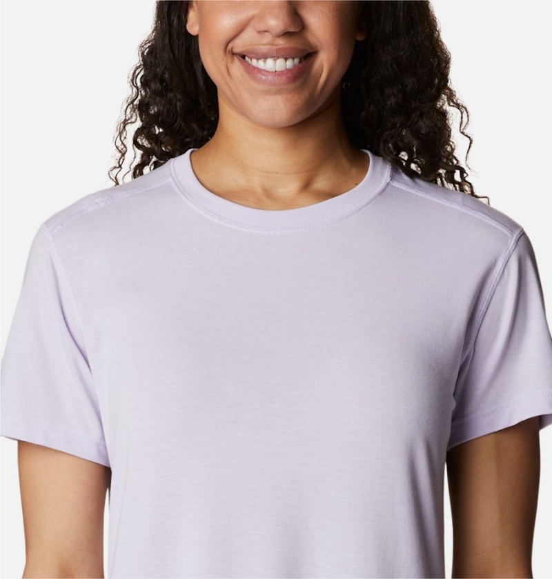 Purple Women's Columbia Endless Trail Running Tech T-Shirt | JCDOF-0452