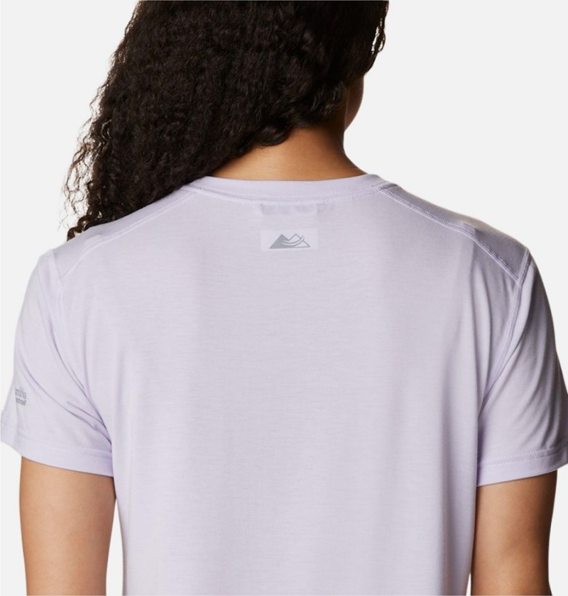 Purple Women's Columbia Endless Trail Running Tech T-Shirt | JCDOF-0452