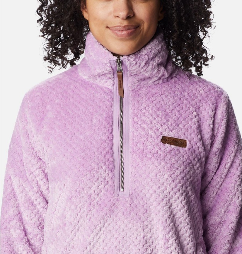 Purple Women's Columbia Fire Side Quarter Zip Sherpa Fleece Pullover | NOUMX-1572