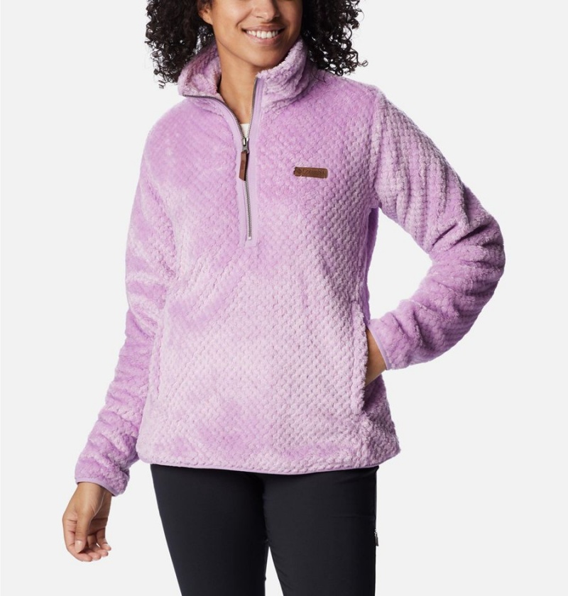 Purple Women's Columbia Fire Side Quarter Zip Sherpa Fleece Pullover | NOUMX-1572