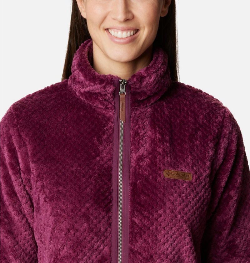 Purple Women's Columbia Fireside Long Full Zip Fleece Jacket | LNGYO-5382