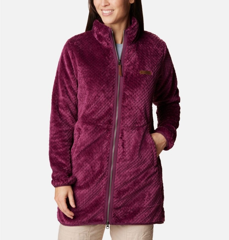 Purple Women\'s Columbia Fireside Long Full Zip Fleece Jacket | LNGYO-5382