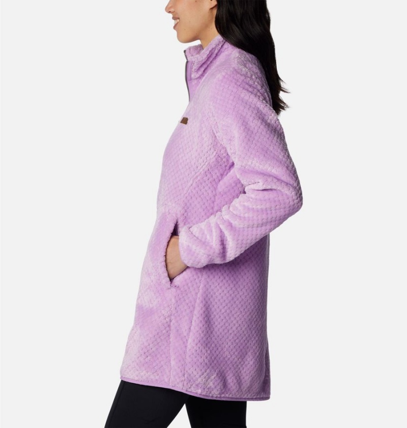 Purple Women's Columbia Fireside Long Full Zip Fleece Jacket | JBXMS-7421