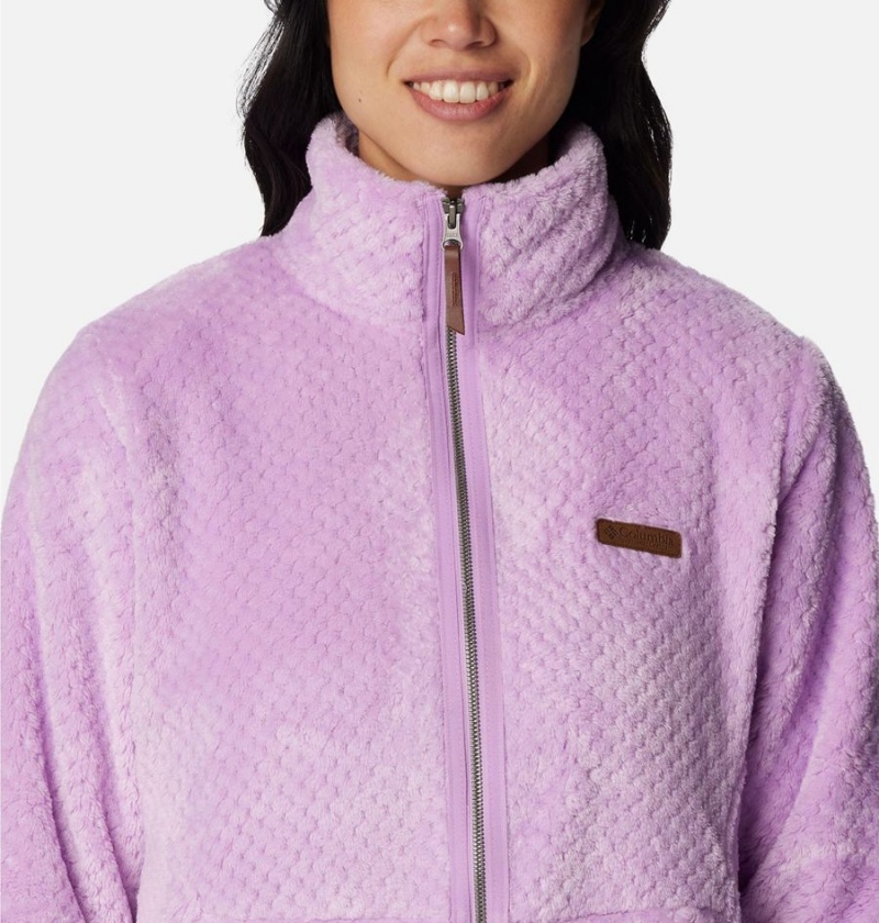 Purple Women's Columbia Fireside Long Full Zip Fleece Jacket | JBXMS-7421