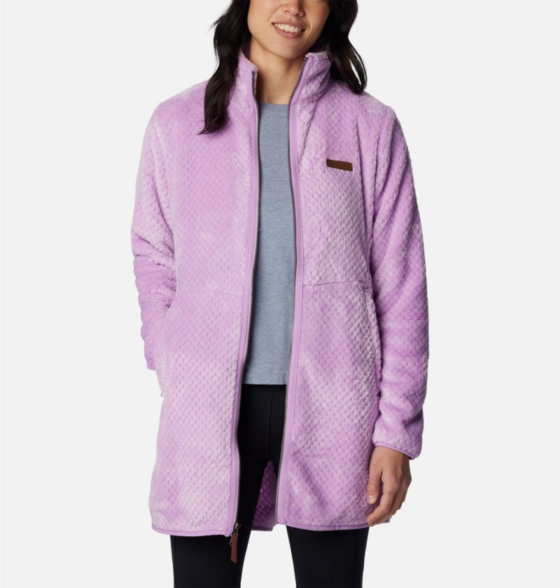 Purple Women's Columbia Fireside Long Full Zip Fleece Jacket | JBXMS-7421