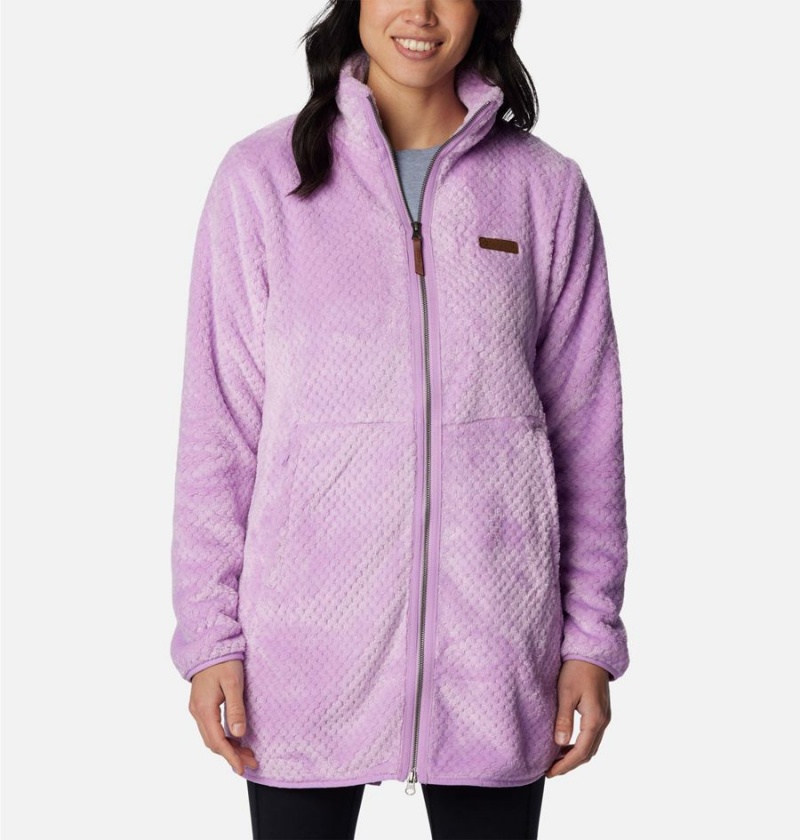 Purple Women\'s Columbia Fireside Long Full Zip Fleece Jacket | JBXMS-7421