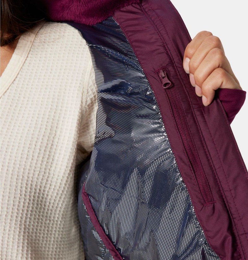 Purple Women's Columbia Heavenly Long Hooded Puffer Jacket | OHXIT-1265