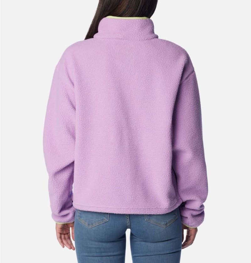 Purple Women's Columbia Helvetia Cropped Half Snap Fleece Pullover | GNVRZ-5312