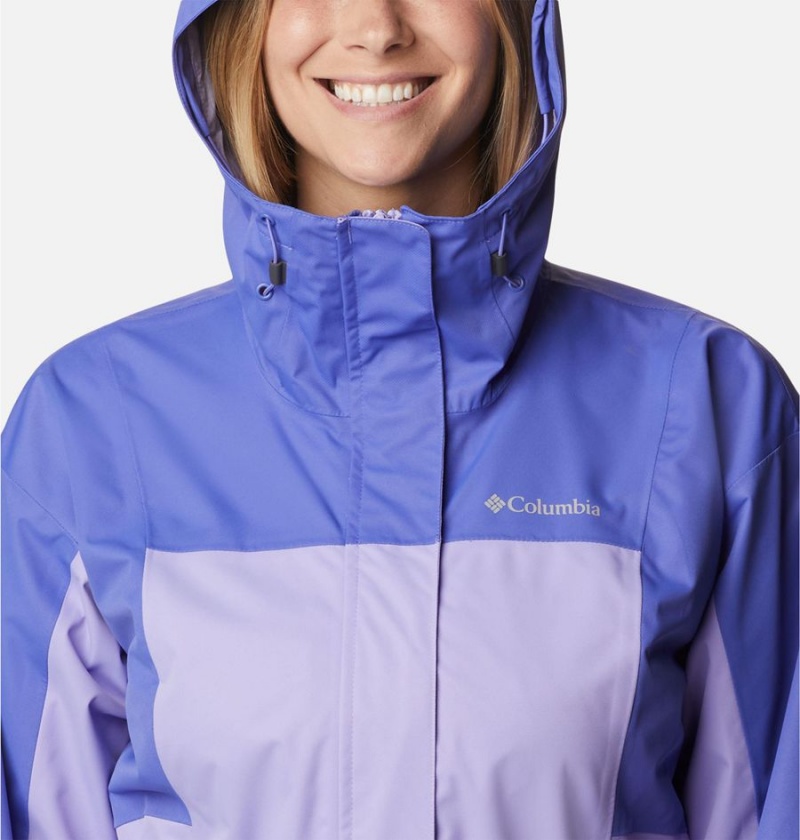 Purple Women's Columbia Hikebound Long Rain Jacket | ZQSIP-0937