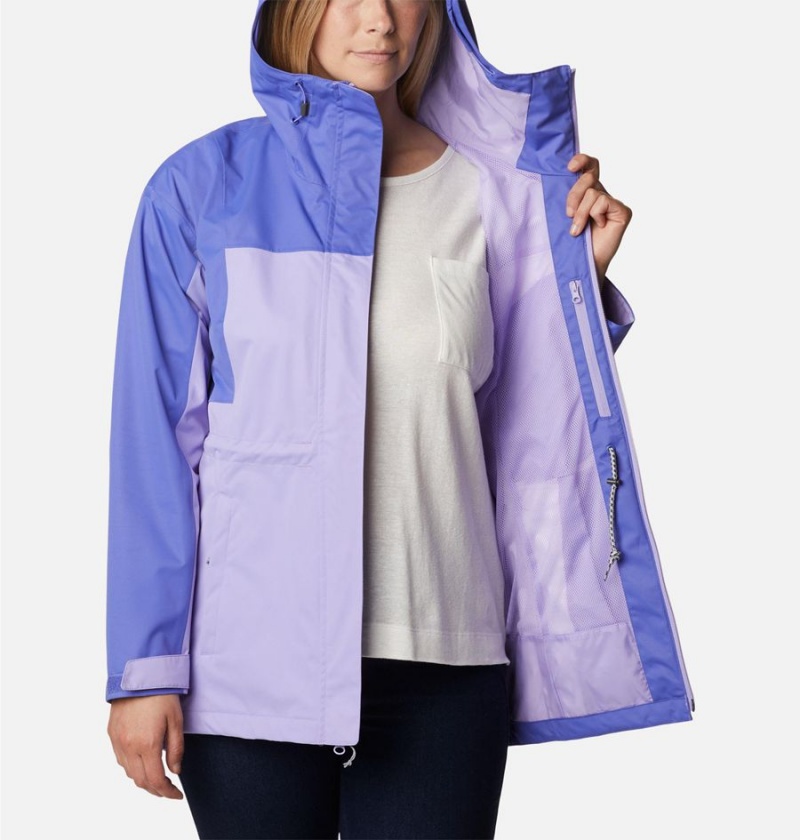 Purple Women's Columbia Hikebound Long Rain Jacket | ZQSIP-0937