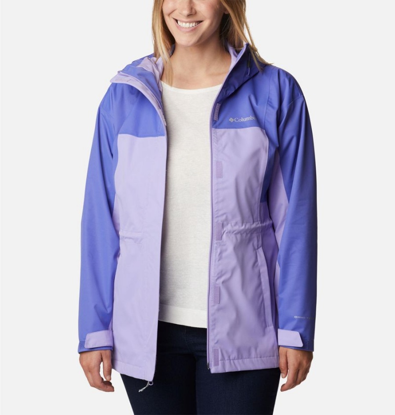 Purple Women's Columbia Hikebound Long Rain Jacket | ZQSIP-0937