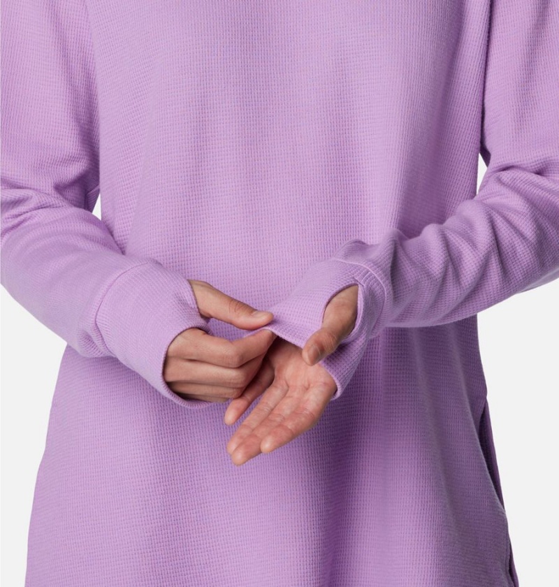 Purple Women's Columbia Holly Hideaway Waffle Tunic Pullover | MEDWL-7564