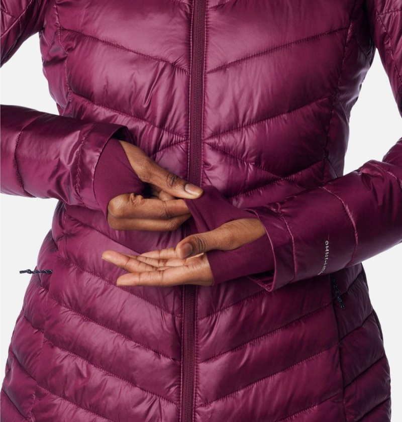 Purple Women's Columbia Joy Peak Mid Insulated Hooded Puffer Jacket | GJDAE-9861