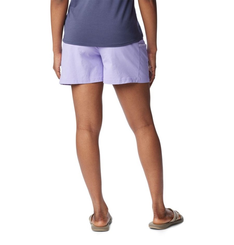 Purple Women's Columbia Leslie Falls Shorts | HLFZM-1796