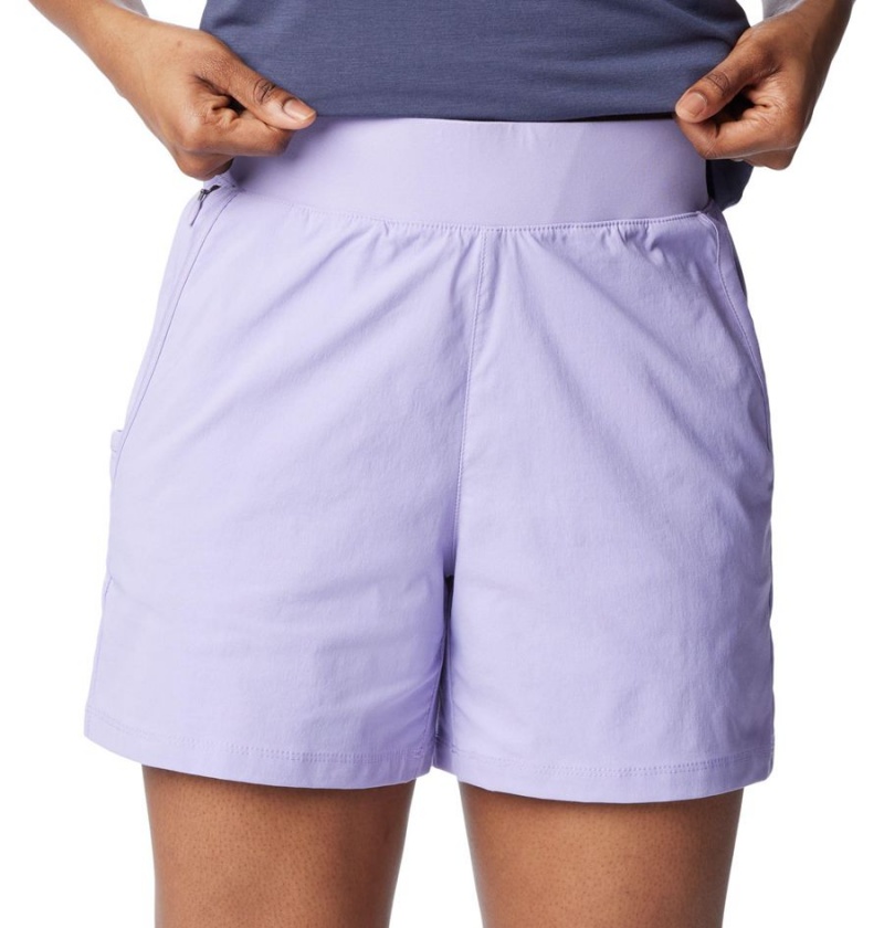 Purple Women's Columbia Leslie Falls Shorts | HLFZM-1796