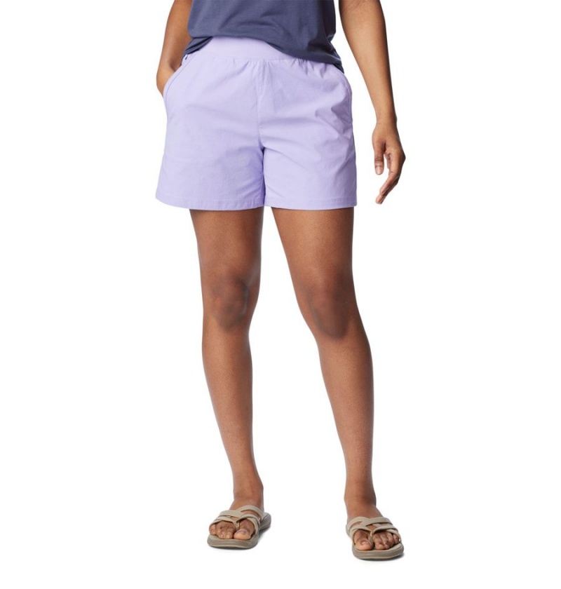 Purple Women\'s Columbia Leslie Falls Shorts | HLFZM-1796