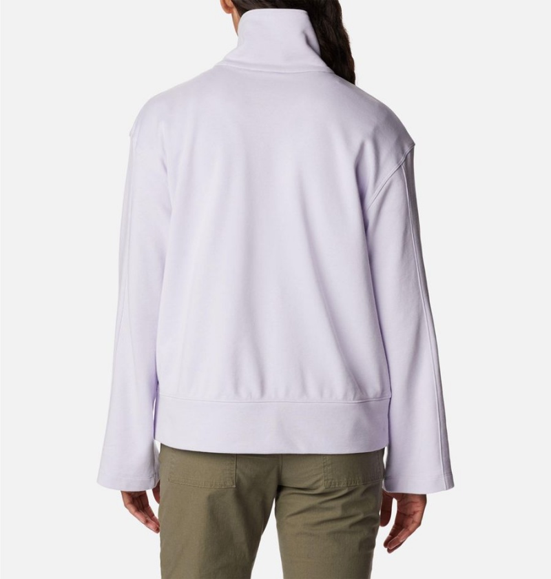 Purple Women's Columbia Lodge French Terry Pullover | ZWROJ-8479