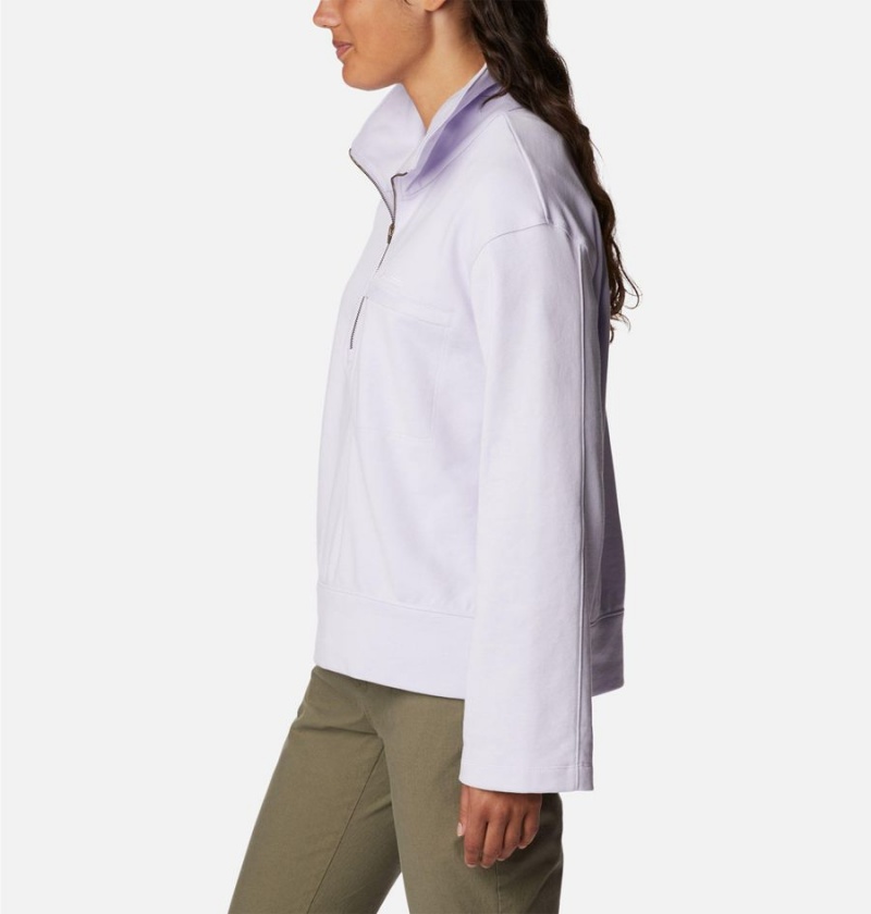 Purple Women's Columbia Lodge French Terry Pullover | ZWROJ-8479