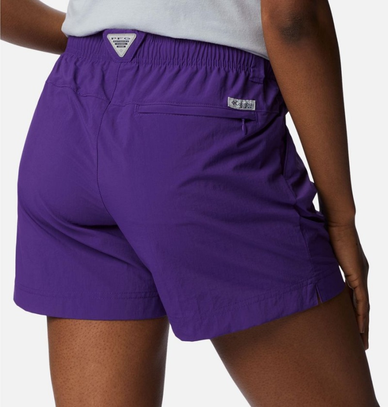 Purple Women's Columbia PFG Backcast Water Shorts | TSHPA-0352