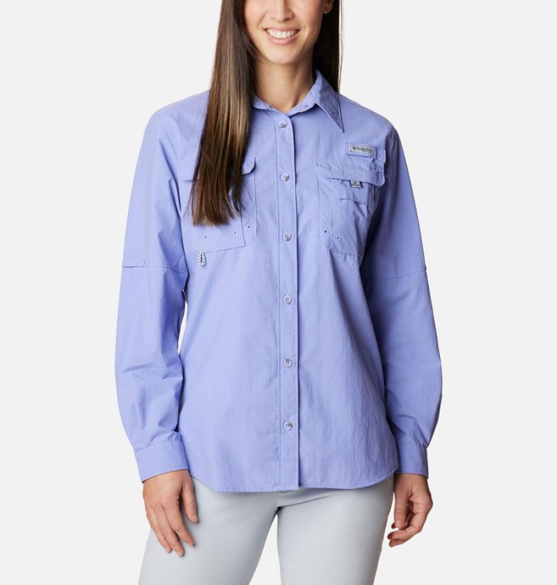 Purple Women\'s Columbia PFG Bahama Long Sleeve Shirt | UZCRH-2371