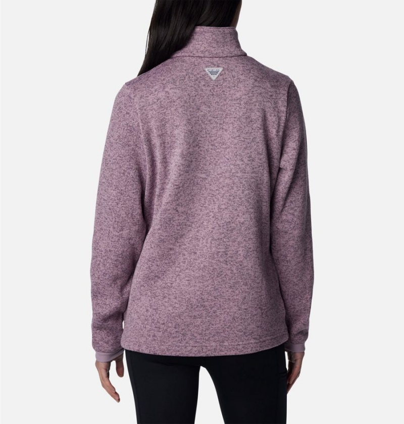 Purple Women's Columbia PFG Reel Cozy Quarter Zip Pullover | FOPRN-0453