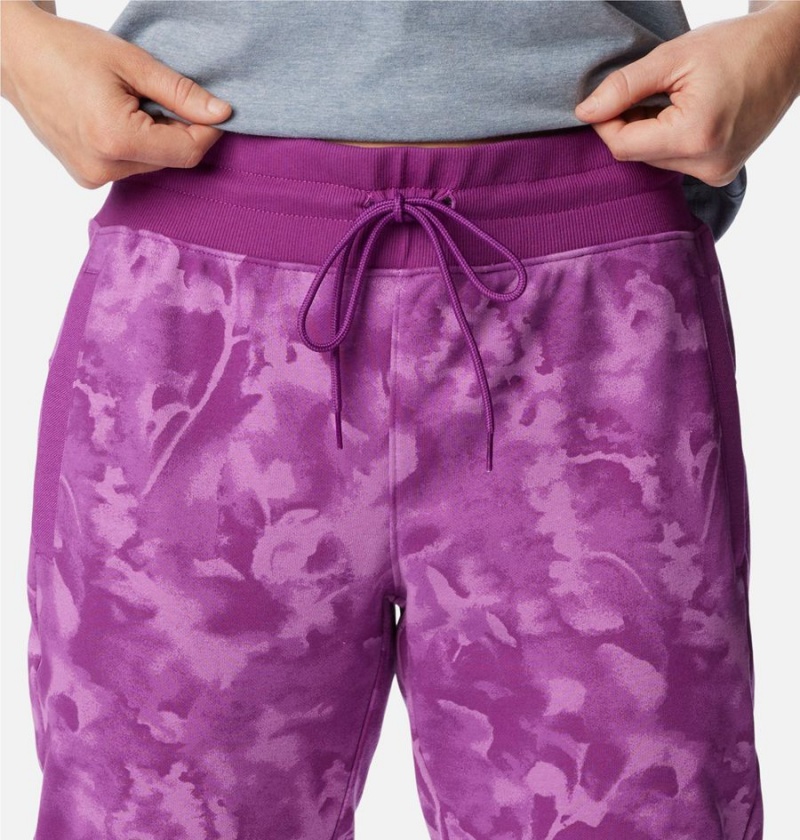 Purple Women's Columbia PFG Slack Water French Terry Joggers Pants | XOCWR-2134