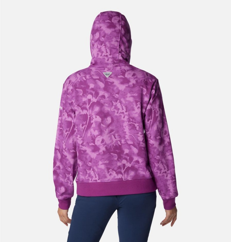 Purple Women's Columbia PFG Slack Water French Terry Hoodie | GRAZD-4169