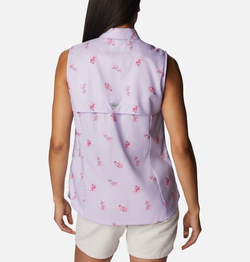 Purple Women's Columbia PFG Super Tamiami Sleeveless Tank Top | GCADB-4290