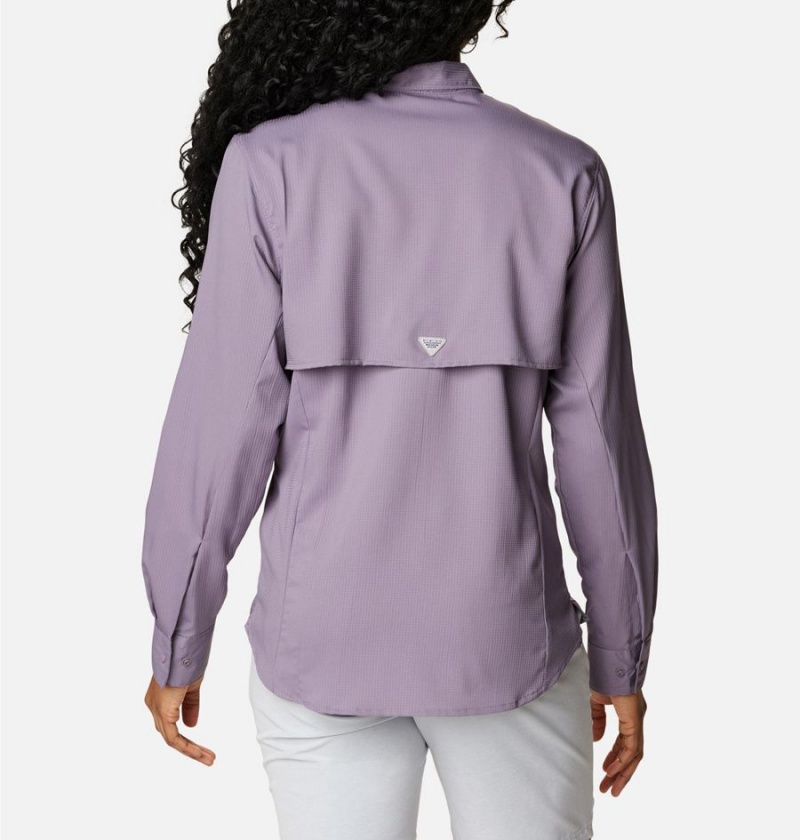 Purple Women's Columbia PFG Tamiami II Long Sleeve Shirt | VHMKY-8906