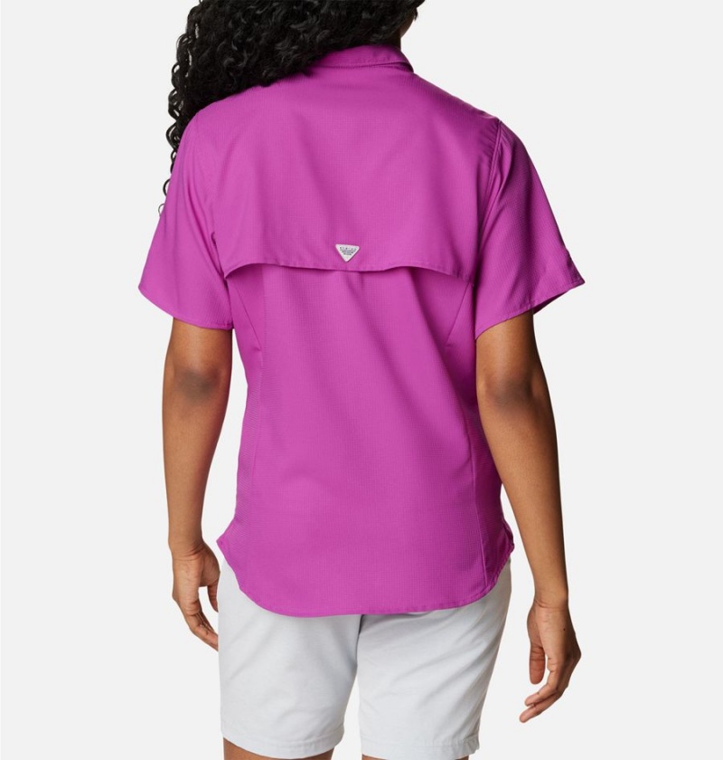 Purple Women's Columbia PFG Tamiami II Short Sleeve Shirt | TPUNV-1296