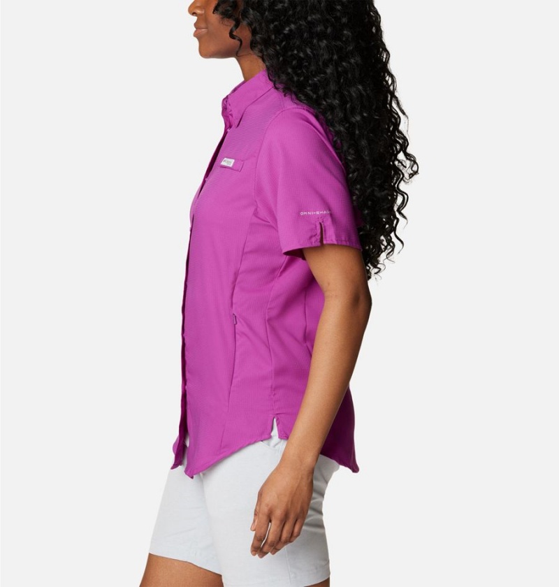 Purple Women's Columbia PFG Tamiami II Short Sleeve Shirt | TPUNV-1296