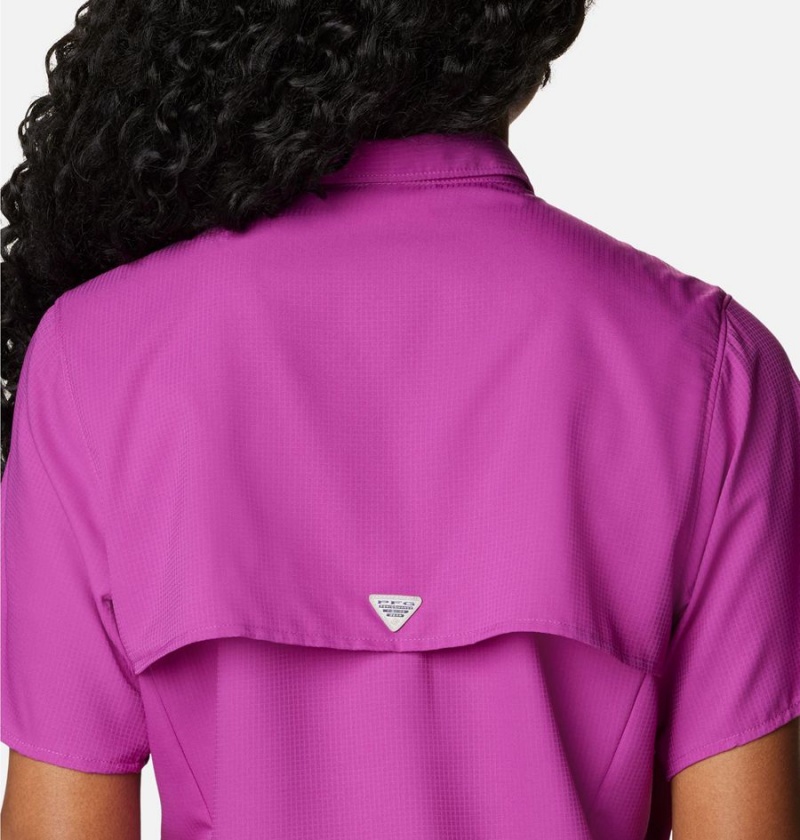 Purple Women's Columbia PFG Tamiami II Short Sleeve Shirt | TPUNV-1296