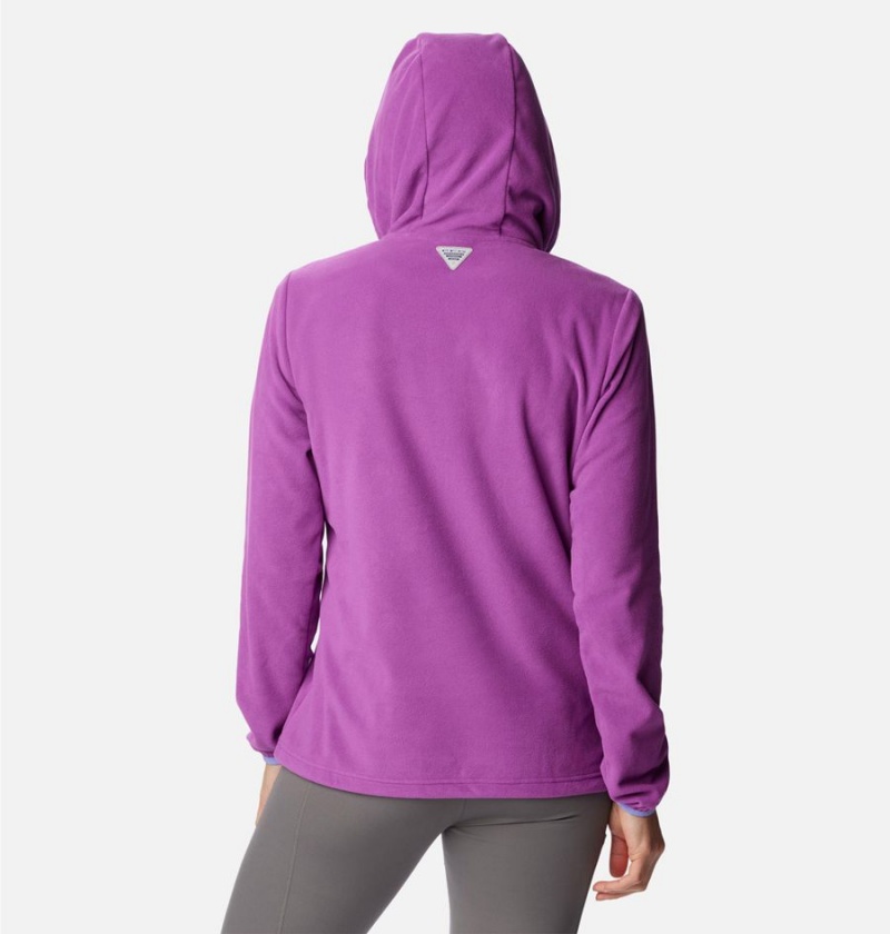 Purple Women's Columbia PFG Tidal Fleece Hoodie | SLIWH-3759