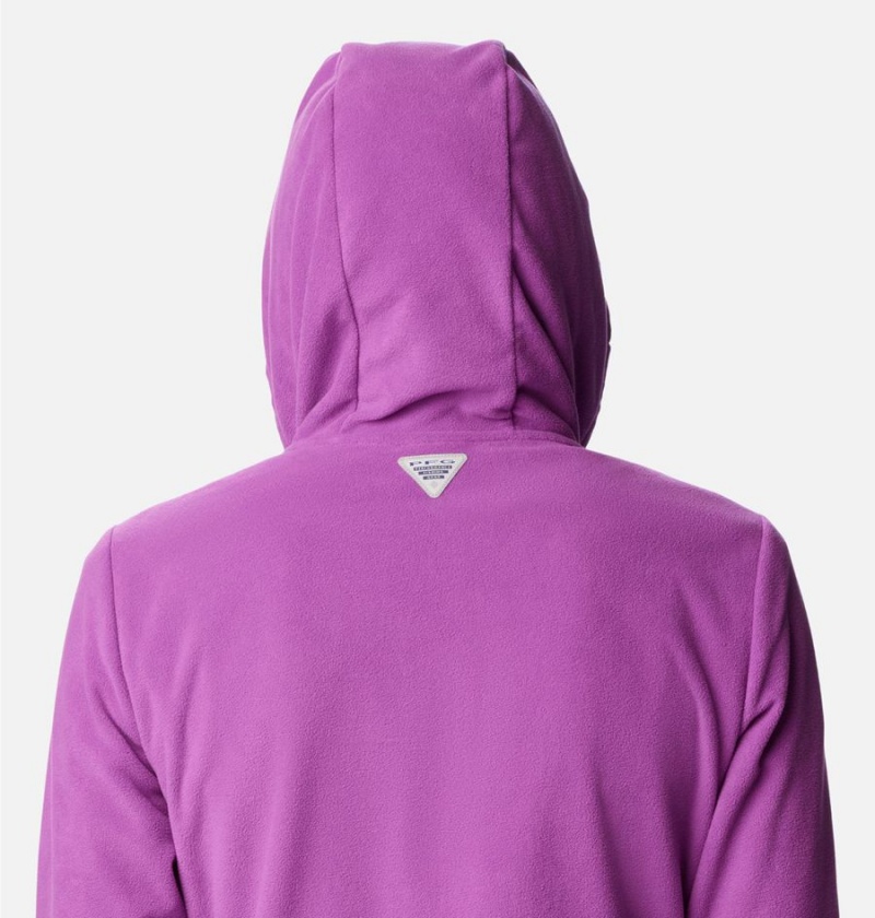 Purple Women's Columbia PFG Tidal Fleece Hoodie | SLIWH-3759