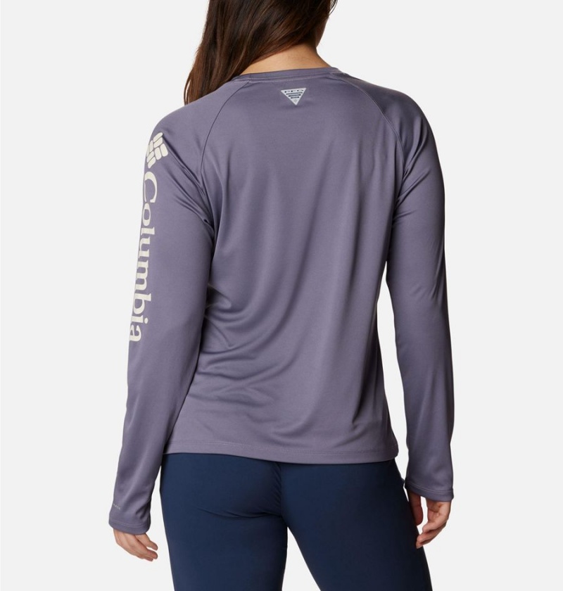 Purple Women's Columbia PFG Tidal II Long Sleeve T-Shirt | CFRJX-0816