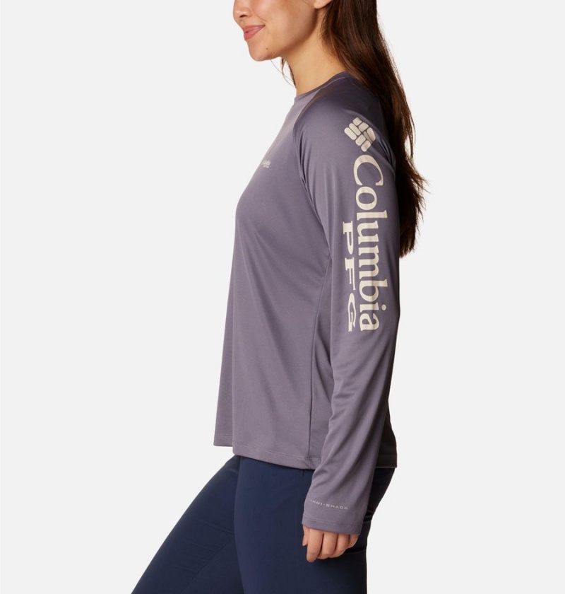 Purple Women's Columbia PFG Tidal II Long Sleeve T-Shirt | CFRJX-0816