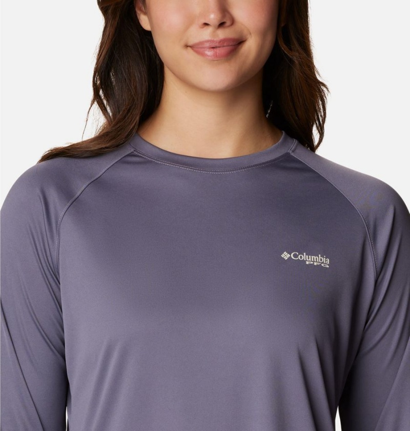 Purple Women's Columbia PFG Tidal II Long Sleeve T-Shirt | CFRJX-0816