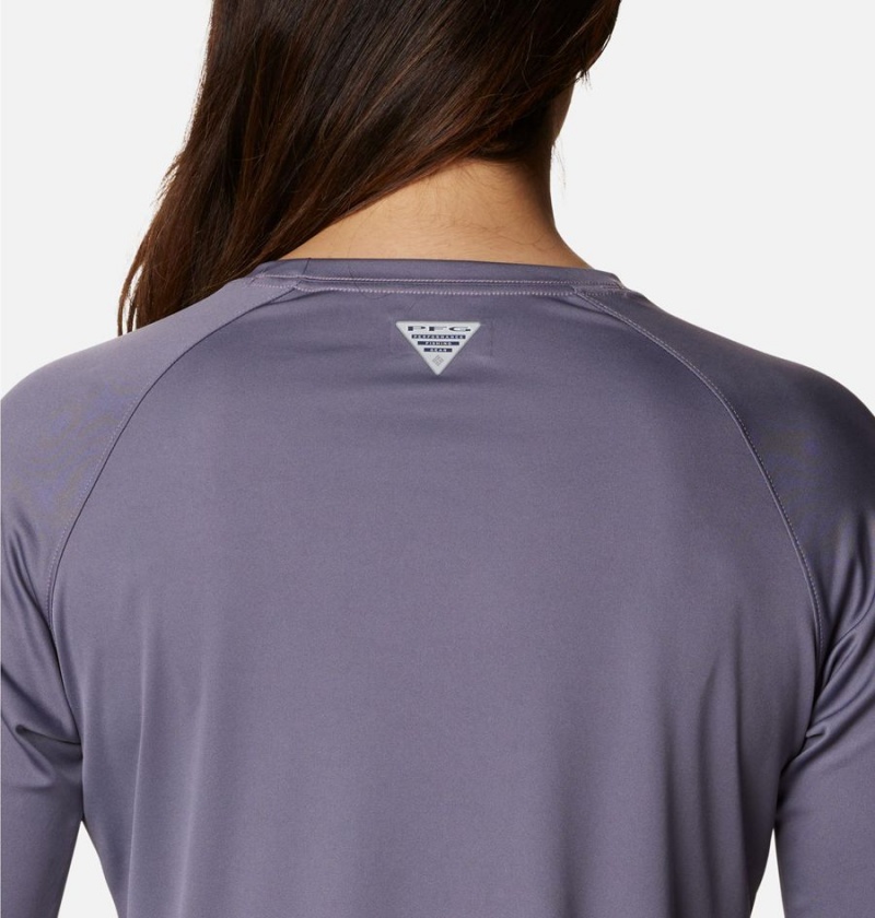 Purple Women's Columbia PFG Tidal II Long Sleeve T-Shirt | CFRJX-0816