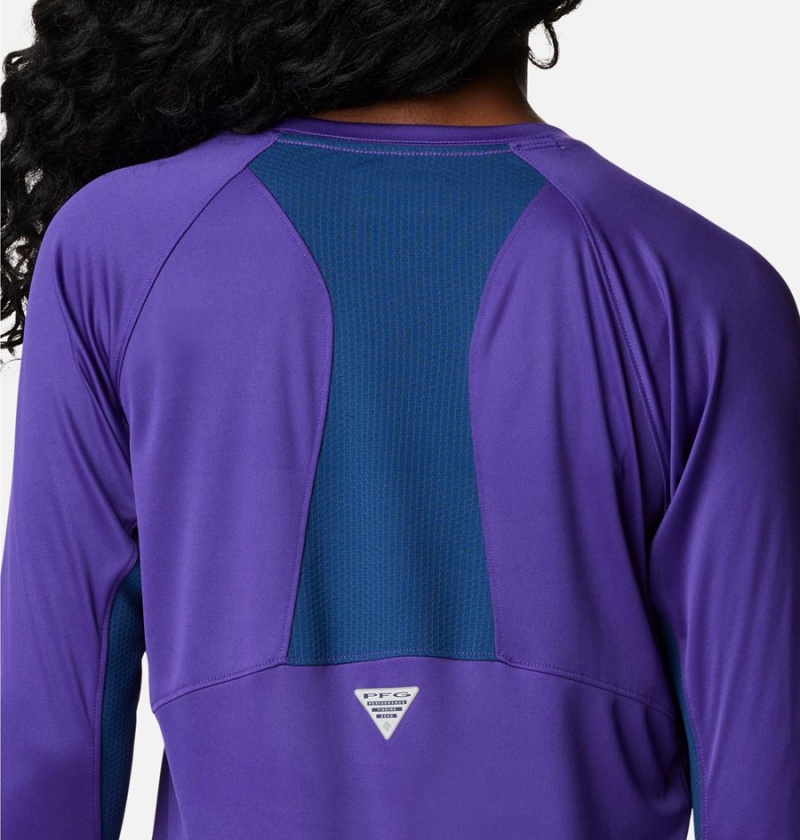 Purple Women's Columbia PFG Tidal Vent Long Sleeve T-Shirt | RPVAT-2760