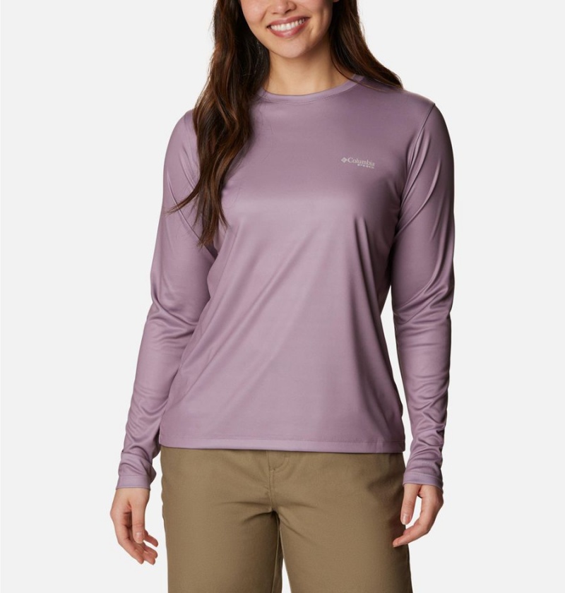 Purple Women's Columbia PHG Tough Shot Graphic Long Sleeve T-Shirt | RBGFP-7516