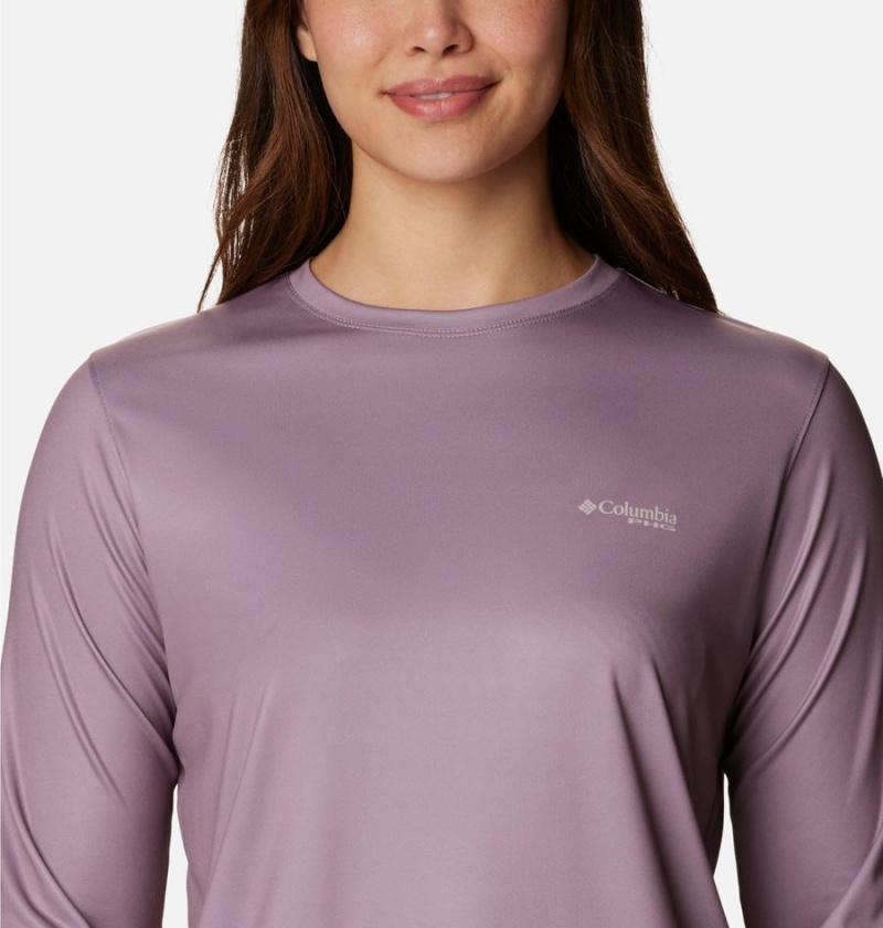 Purple Women's Columbia PHG Tough Shot Graphic Long Sleeve T-Shirt | RBGFP-7516