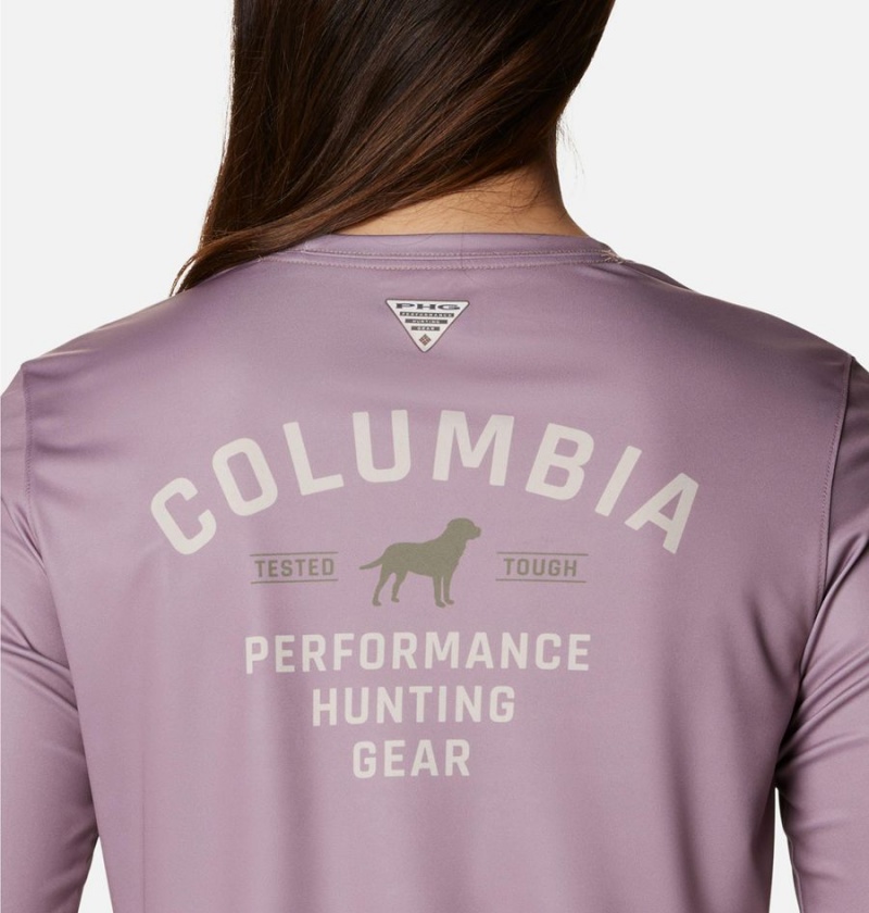 Purple Women's Columbia PHG Tough Shot Graphic Long Sleeve T-Shirt | RBGFP-7516