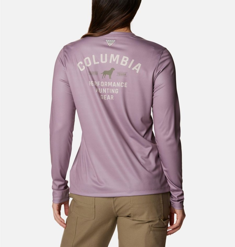 Purple Women\'s Columbia PHG Tough Shot Graphic Long Sleeve T-Shirt | RBGFP-7516