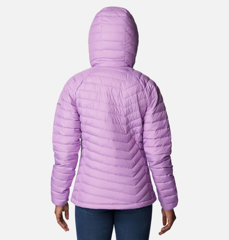 Purple Women's Columbia Powder Lite Hooded Puffer Jacket | YZRCJ-4102