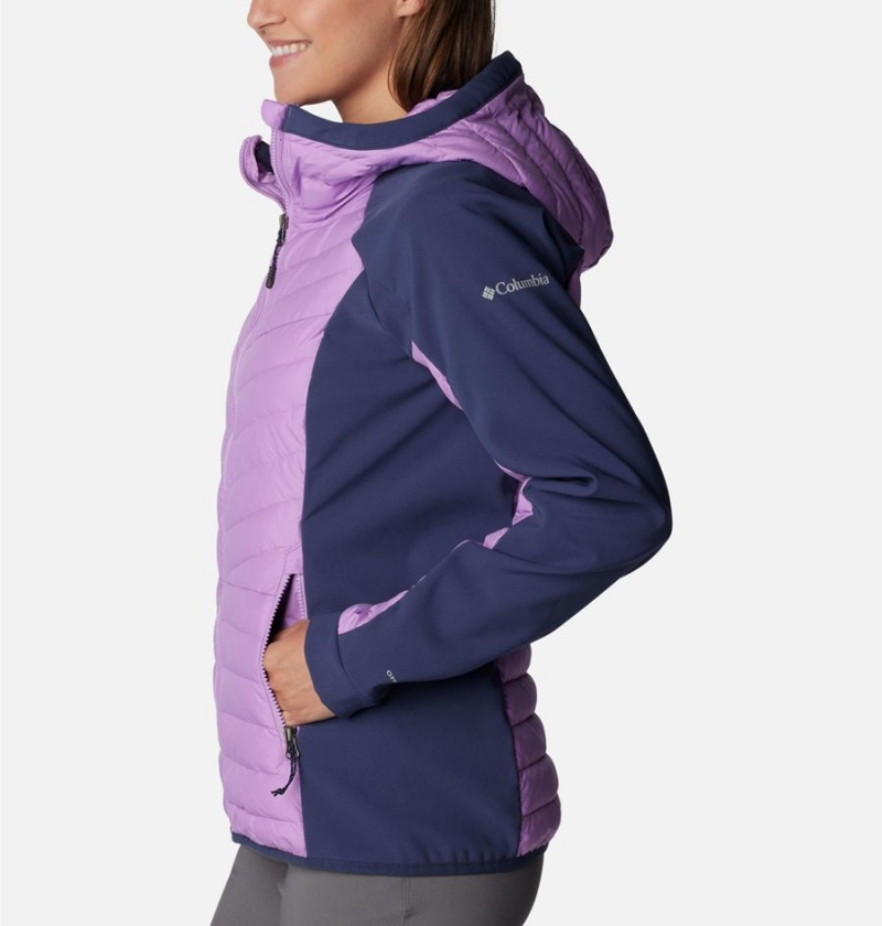 Purple Women's Columbia Powder Lite Hybrid Hooded Puffer Jacket | XRVDK-3549