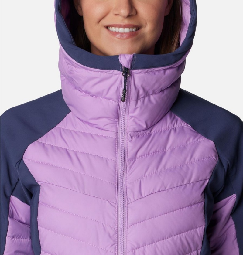 Purple Women's Columbia Powder Lite Hybrid Hooded Puffer Jacket | XRVDK-3549