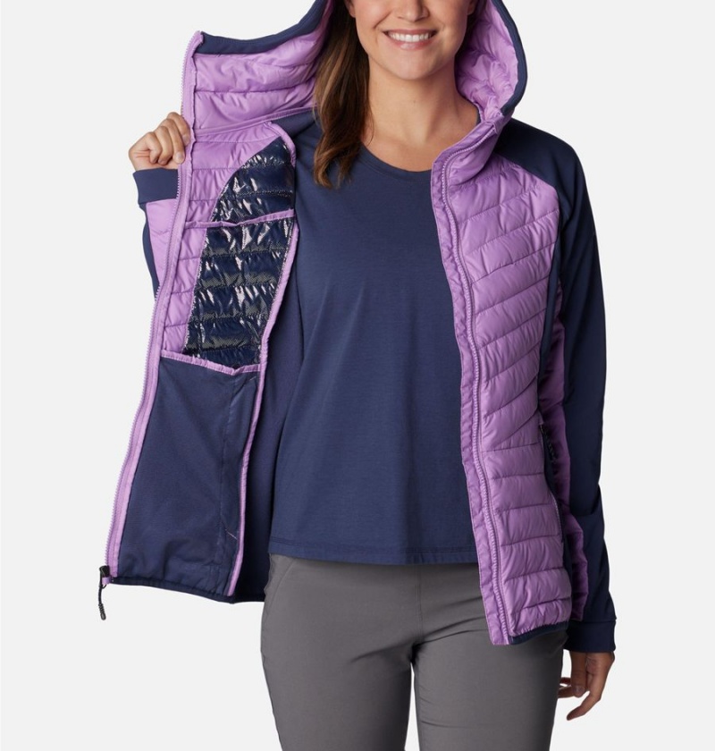 Purple Women's Columbia Powder Lite Hybrid Hooded Puffer Jacket | XRVDK-3549