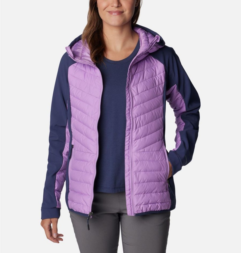 Purple Women's Columbia Powder Lite Hybrid Hooded Puffer Jacket | XRVDK-3549