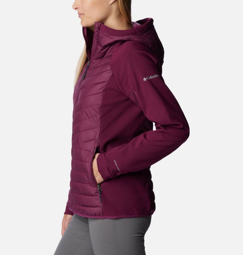 Purple Women's Columbia Powder Lite Hybrid Hooded Puffer Jacket | ZKYME-5648