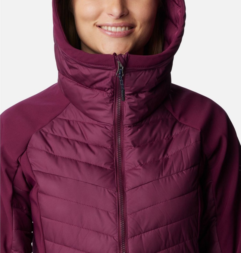 Purple Women's Columbia Powder Lite Hybrid Hooded Puffer Jacket | ZKYME-5648